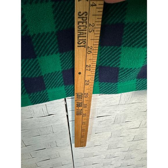 Lands end women’s fleece pullover buffalo check blue green cozycore plus size - Picture 7 of 9
